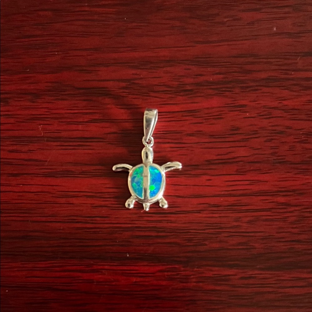 Sea Opal Sea Turtle Pendant